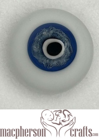 18mm Half Round Real Life Glass Eyes -Medium Blue 