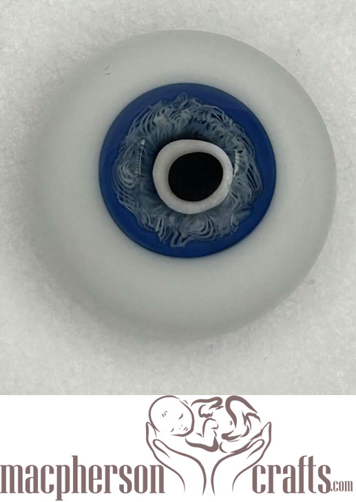 22mm Half Round Real Life Glass Eyes -Medium Blue 