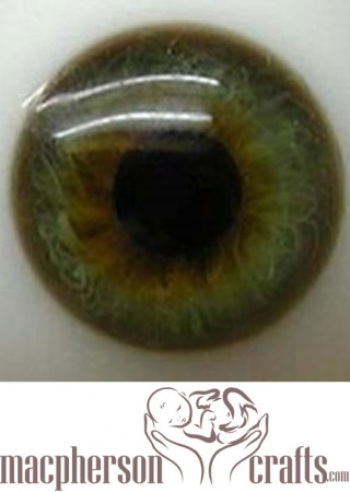 20mm Half Round Real Life Glass Eyes - Grey-Green