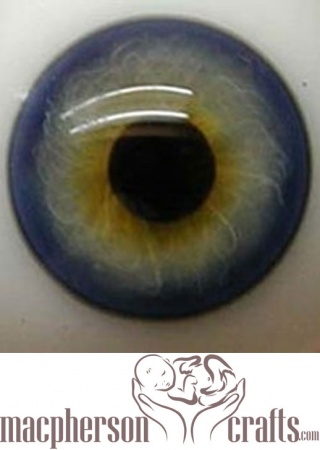 18mm Half Round Real Life Glass Eyes -Light Blue