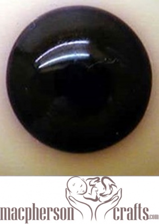 24mm Half Round Real Life Glass Eyes - Dark Brown with Yellow