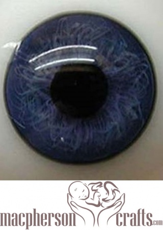 18mm Half Round Real Life Glass Eyes -Medium Blue 