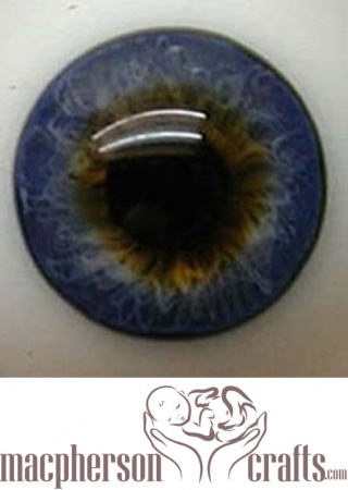 18mm Half Round Real Life Glass Eyes - Normal Blue