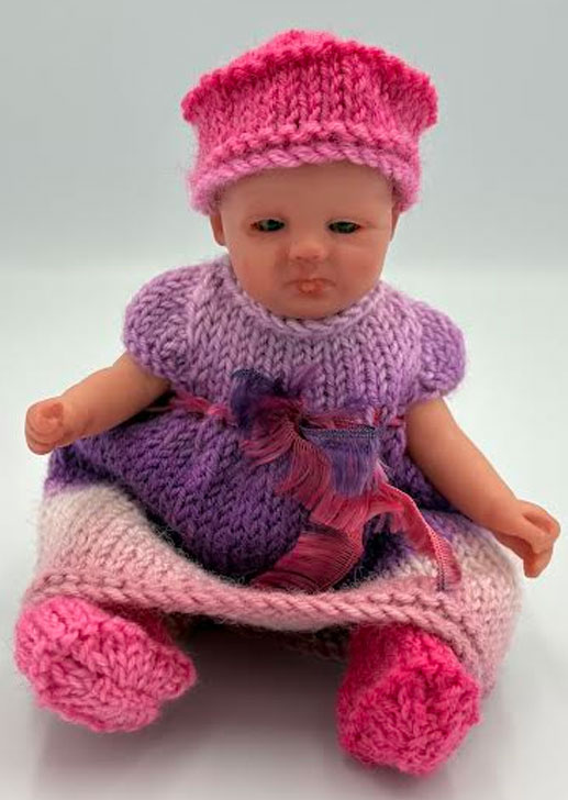 Heavens Sakes Custom Knitted Outfit  ~ Girl Dress w Tam Set