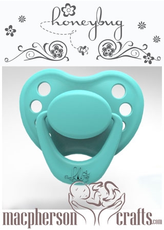 HoneyBug Sweetheart Pacifier - Cupcake Turquoise