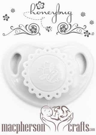 HoneyBug Precious Vintage Pacifier - Silver Cloud