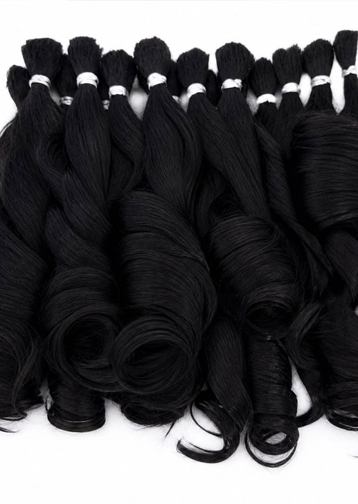 Ju&amp;Na Finest Mohair ~ Wavy Newborn Baby ~ Black