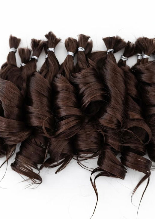 Ju&amp;Na Finest Mohair ~ Wavy Newborn Baby ~ Cool Brown