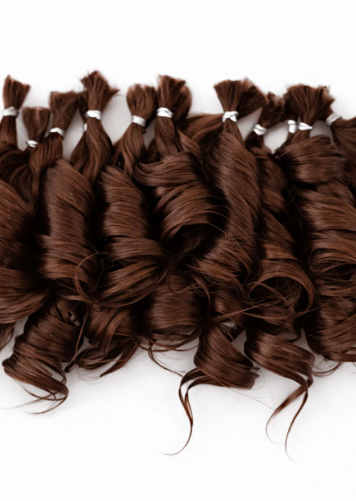 Ju&amp;Na Finest Mohair ~ Wavy Newborn Baby ~ Medium Brown