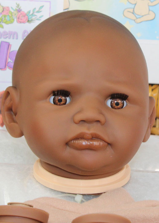 Layla Peek-a-Boo Dark Skin Newborn ~ Ready to beBorn DIY Doll Making Kit