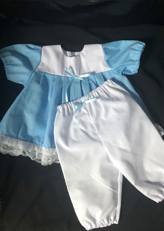 Light Blue and White Dress ~ Preemie