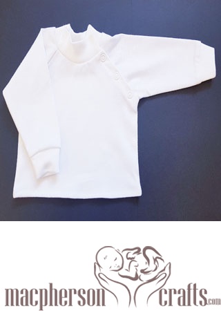 Long Sleeve Preemie T-Shirt with Shoulder Snaps ~White