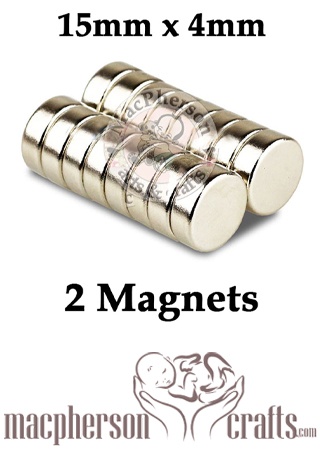 Magnets 15mm x 4mm ~ Stronger Internal for Inside Head - 2 Pack