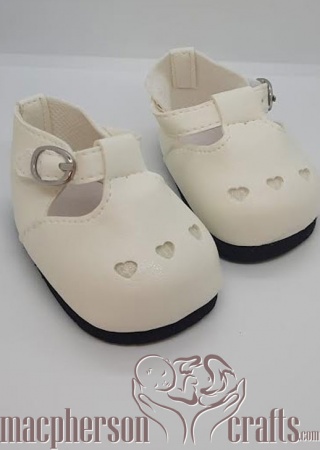 Mary Jane Preemie Shoes ~ WHITE