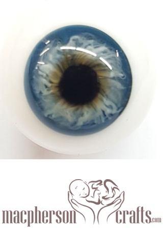 x18mm Mouth Blown Glass Eyes -  Aqua Blue