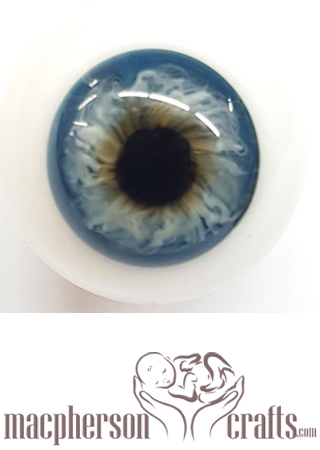 24mm Mouth Blown Glass Eyes -  Aqua Blue