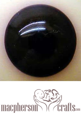 x 22mm Mouth Blown Glass Eyes -  Dark Brown with Yellow Sclera
