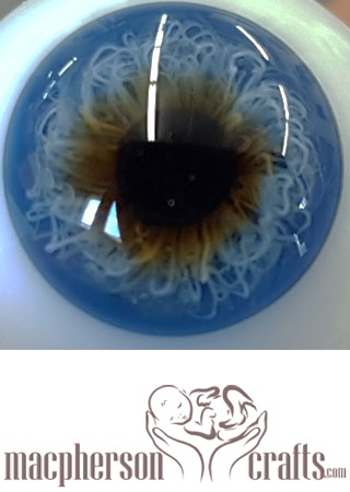 24mm Mouth Blown Glass Eyes -  Light Blue