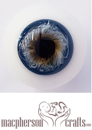 20mm Mouth Blown Glass Eyes -  Natural Blue