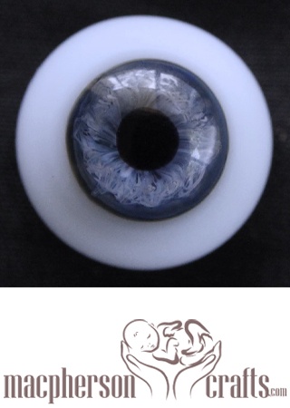 18mm Mouth Blown Glass Eyes -  Newborn Blue with Subtle Blue Sclera