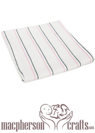 Hospital Receiving Blanket with Pink and Grey Stripes