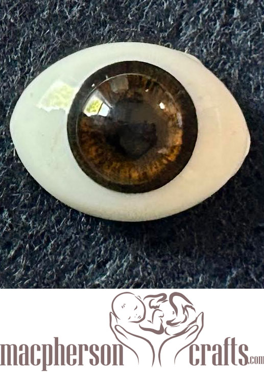 16mm Oval Glass Eyes - Asian Brown