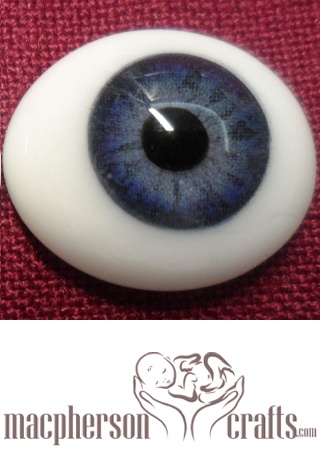 22mm Oval Glass Eyes - Cobalt Blue