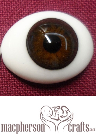 20mm Oval Glass Eyes - Natural Brown