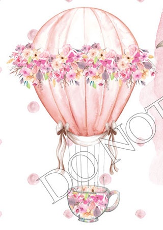 Reborn Doll Birth Certificate ~ Girl ~Peach Air Balloon