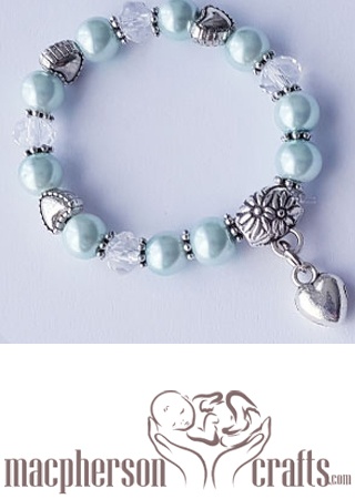 Pearly Bugs Baby Bracelet - Baby Blue