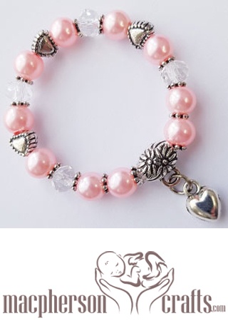 Pearly Bugs Baby Bracelet - Light Pink