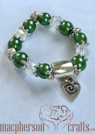 Pearly Bugs Baby Bracelet - Sage