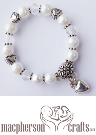 Pearly Bugs Baby Bracelet - White