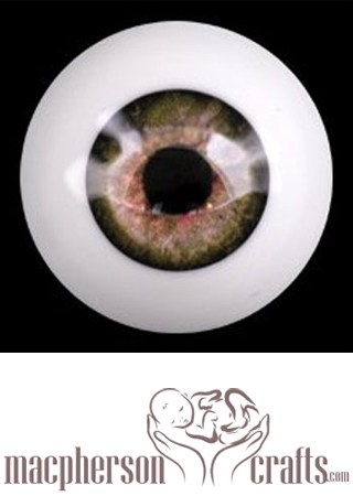 8mm Realistic Acrylic Eyes - Hazel Green