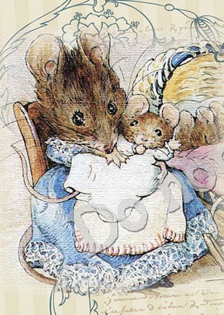 Reborn Doll Birth Certificate ~ Unisex~ Beatrix Potter Mother Mouse