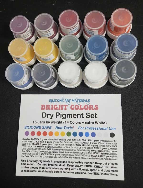 SAM Bright Colors ~ Dry Pigment Set ~ 15 Color Set