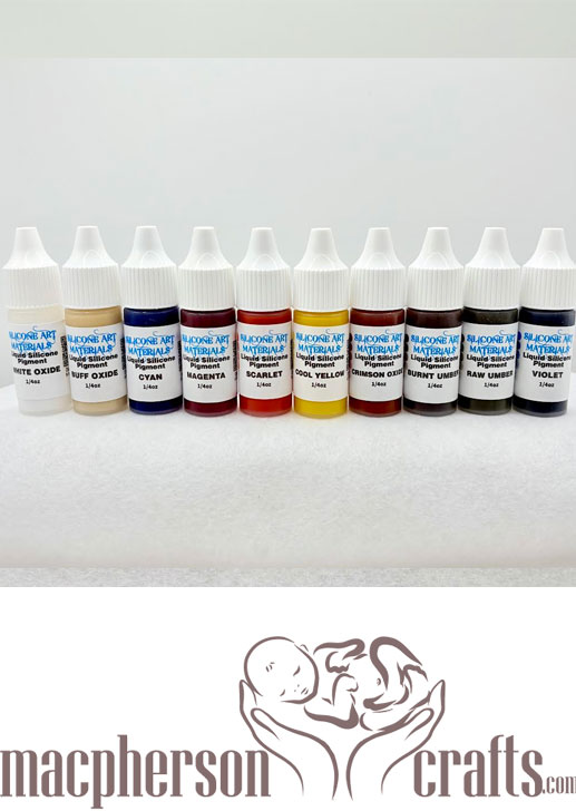 A Set SAM Liquid Silicone Pigment Set ~ Baby Painting (w/ Cool Yellow) Set #1 ~ 1/4OZ