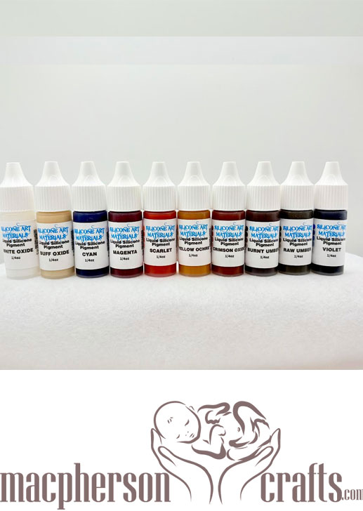A Set SAM Liquid Silicone Pigment Set ~ Baby Painting (w/ Yellow Ochre) Set #2 ~ 1/4OZ
