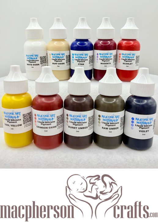 A Set SAM Liquid Silicone Pigment Set ~ Baby Painting (w/ Cool Yellow) Set #1 ~ 1OZ