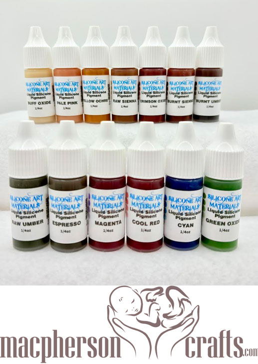 A Set SAM Liquid Silicone Pigment Set ~ Golden Olive South Asian ~ 13 Colors ~ 1/4OZ