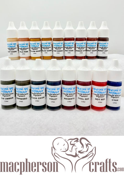 A Set SAM Liquid Silicone Pigments Set ~ Multi-Racial Colors ~ 17 Colors ~ 1/4 OZ