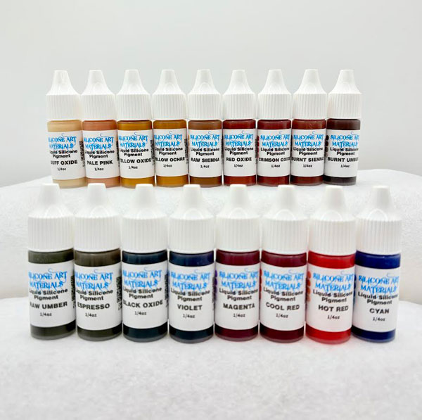 SAM Liquid Silicone Pigments Set ~ Multi-Racial Colors ~ 17 Colors ~ 1/4 OZ