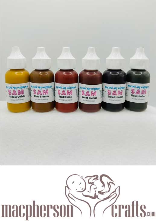 SAM Silicone Paint ~ Classic Earth Color ~ 6 Colors ~ 1 OZ Size