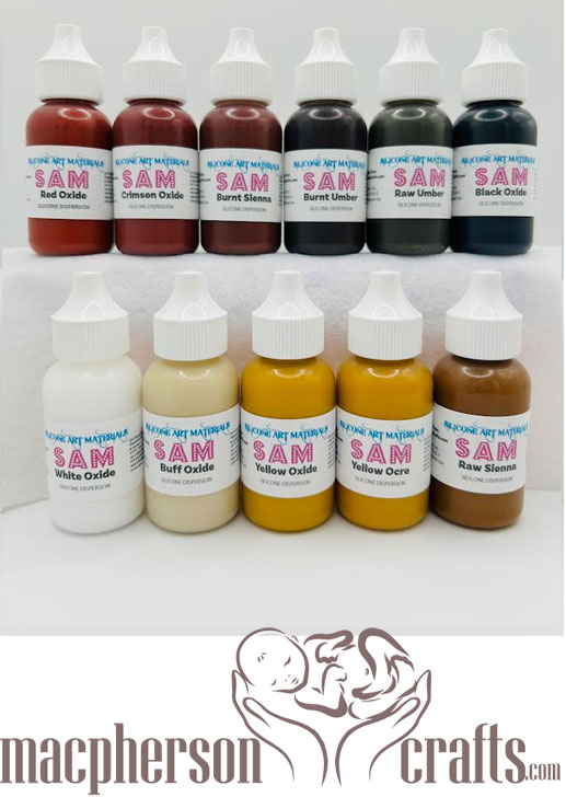 SAM Silicone Paint Set ~ Extended Earth Colors ~ 11 Colors ~ 1 OZ Size