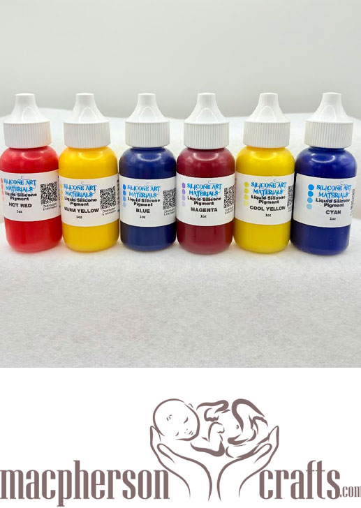 A Set SAM Liquid Silicone Pigment ~ Primary ~ 6 Colors ~ 1OZ