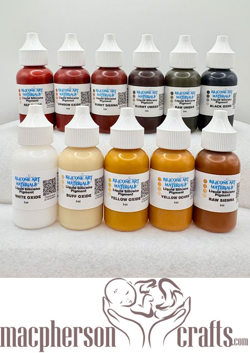 A Set SAM Liquid Silicone Pigment ~ Extended Earth Colors ~ 11 Colors ~ 1OZ
