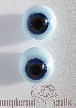 20mm Ultra Newborn Glass Eyes ~ Blue Topaz