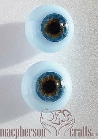 18mm Ultra Newborn Glass Eyes ~ Turquoise Blue 
