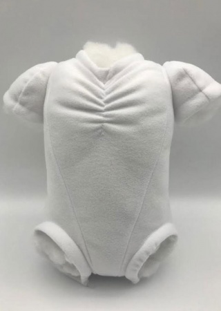 24 Inch White Doe Suede Multi Panel Body ~ 3/4 Arms, Full Front Legs ~No Joints