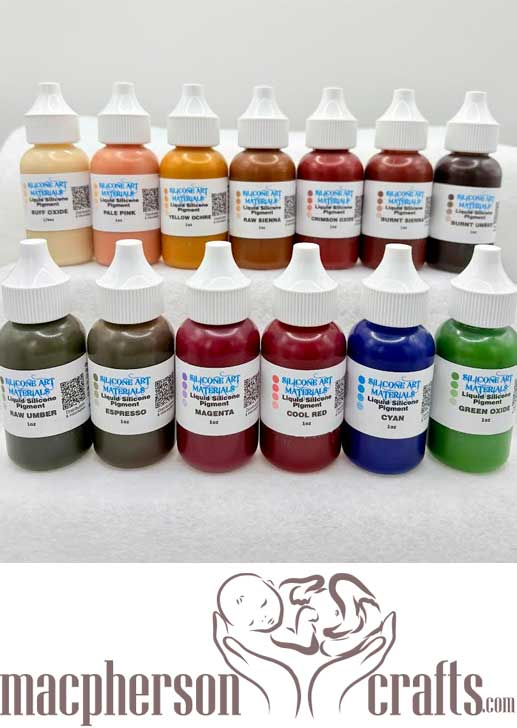 SAM Silicone Paint Set ~ Golden Olive South Asian ~ 13 Colors ~ 1OZ